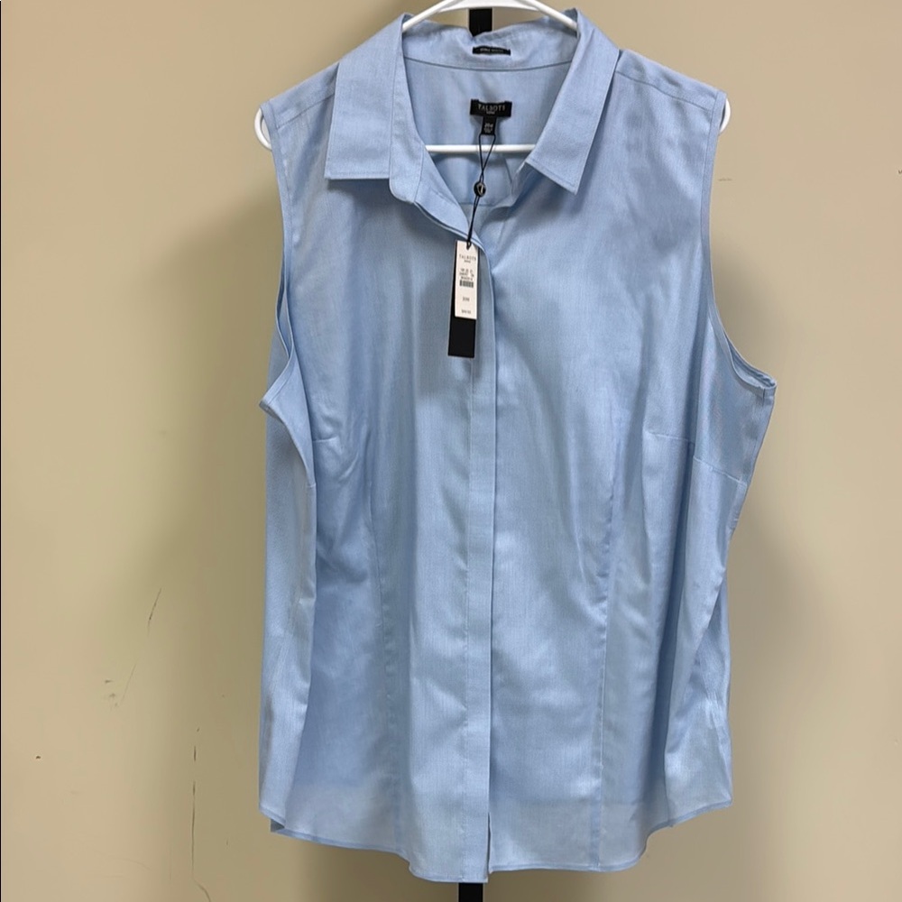 Talbots Blue Sleeveless Tailored Top